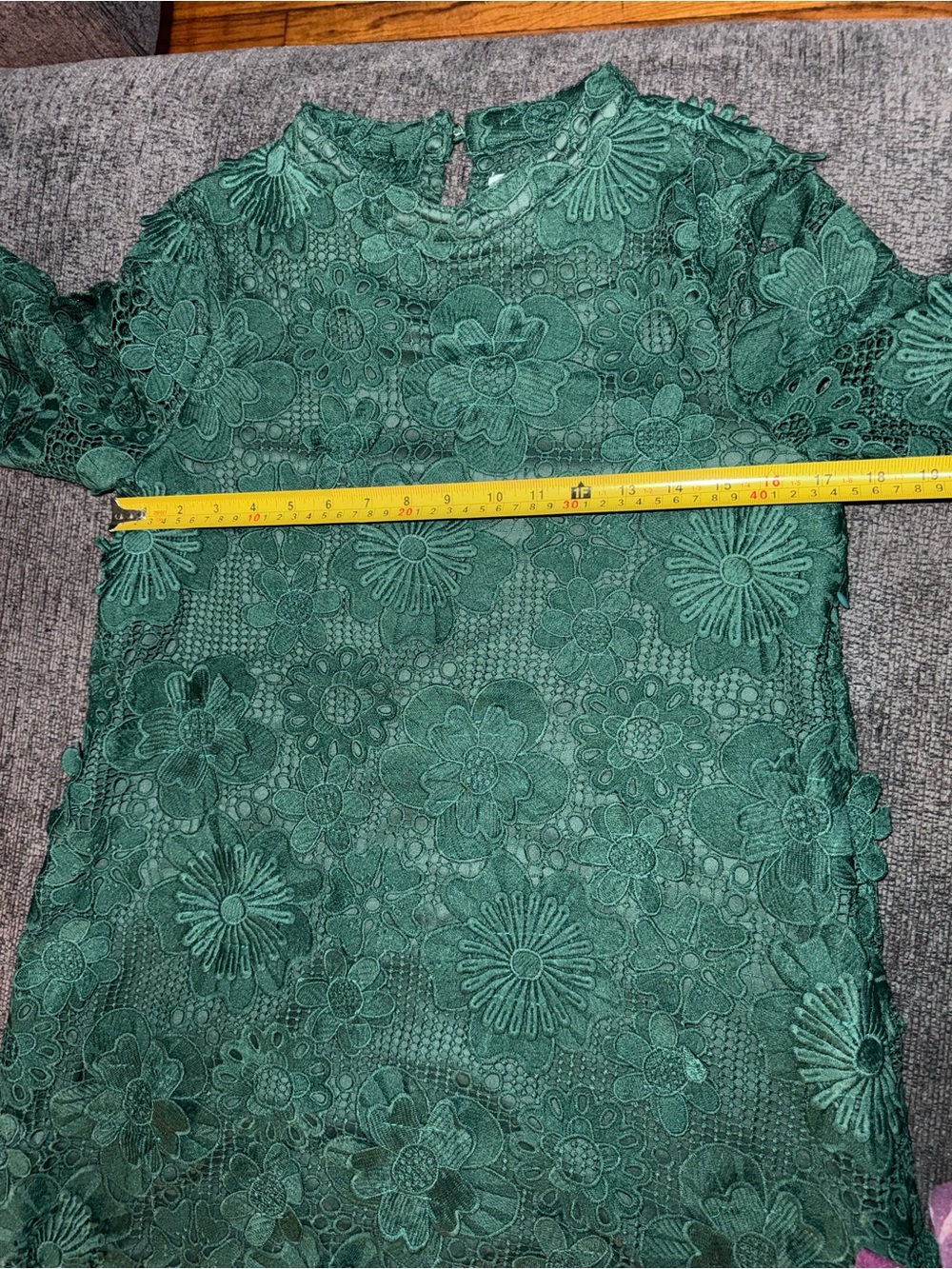 Shop The Mint Green 3D Floral Lace Overlay Dress Small Wedding Holiday - Picture 13 of 16